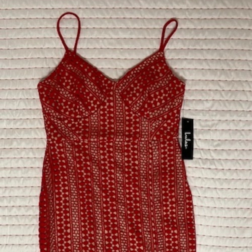 Red Lace Midi